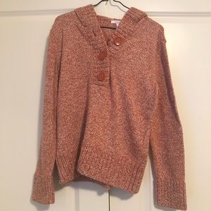 Cozy hooded sweater.